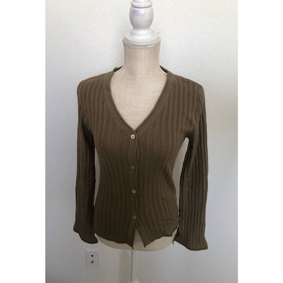 Commense Latte Brown Ribbed Cardigan - S - Picture 1 of 4